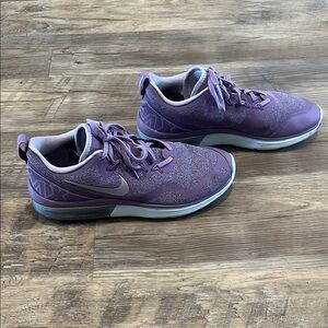 Nike Purple Suede Sneakers with Lace-Up Design